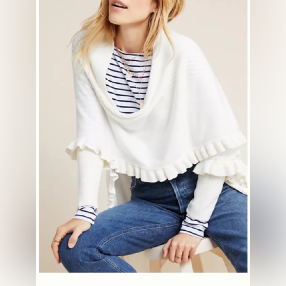 Muche et Muchette NALIA KIMONO OS Ivory Boho Ruffles ANTHROPOLOGIE